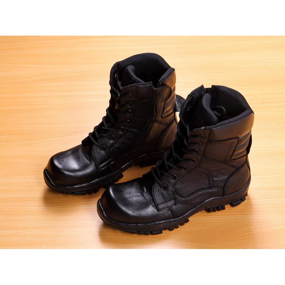 SEPATU PDL PDH Hitam Boots Safety Kickers Pria Boot POLRI TNI Satpam Satpol PP Touring Tracking GM01