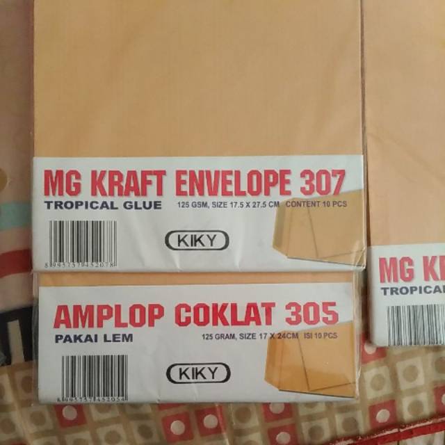 

Amplop coklat nomor 305 dan 307 merk Kiky