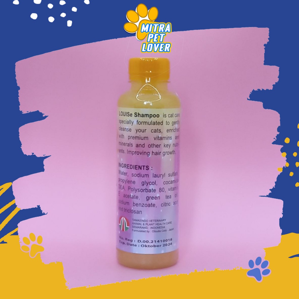 SHAMPO KUCING - LOUISE CAT SHAMPOO 250 ML ORIGINAL - MELEMBUTKAN MENGUATKAN BULU KUCING KITTEN KITY JADI WANGI SEHAT - LOUISECAT - PET ANIMAL HEALTHCARE AND VETERINARY TAMASINDO OBAT KESEHATAN DAN VITAMIN TERNAK HEWAN BINATANG PELIHARAAN MITRAPETLOVER