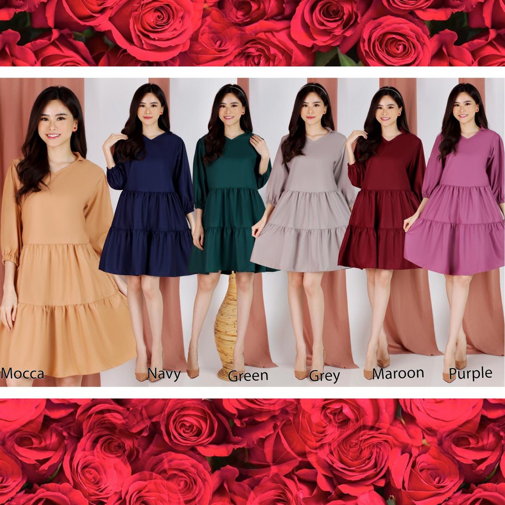 (JAMIN REALPICT) DRESS REA 6 WARNA TOYOBO PREMIUM TEBAL DRES KATUN TOYOBO MURAH MEWAH