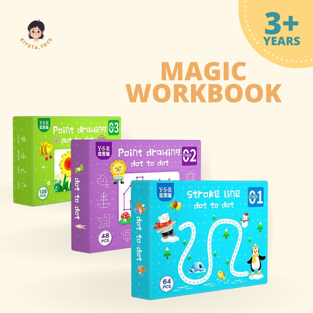 Jual Magic Workbook reusable pen control buku wipe clean tracing