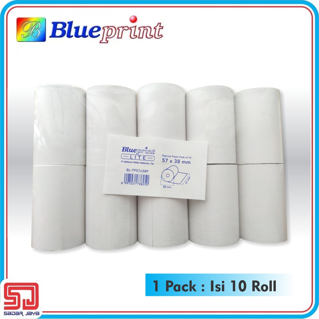 Blueprint Lite Paper Thermal EDC 57 × 38 mm Kertas Struk Nota Karcis PPOB isi 10roll