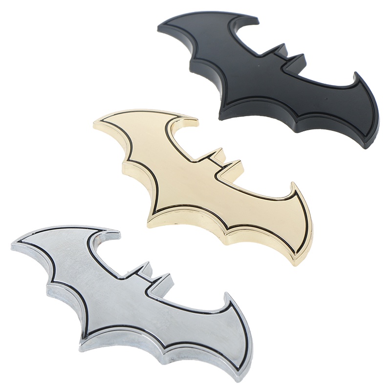 &lt; E2id &amp; &gt; 1Pc Stiker emblem Logo Batman 3d Bahan metal Untuk Mobil / Motor