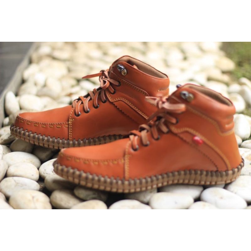 sepatu boot kulit pria asli - sepatu kulit pria - sepatu casual formal fashion kerja kantor proyek - sepatu pansus pria