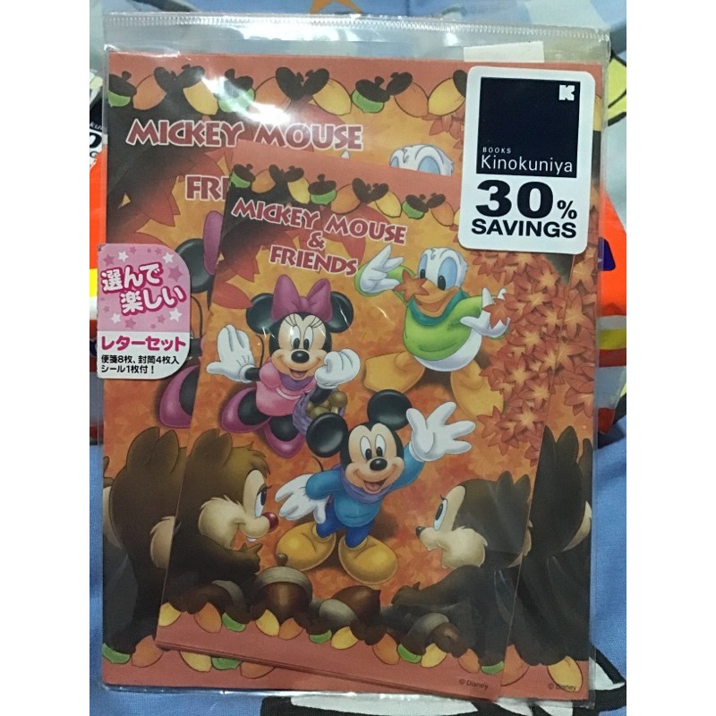 

DISNEY MICKEY MOUSE MINNIE MOUSE DONALD DUCK CHIP AND DALE LETTER SET KERTAS SURAT MADE IN JAPAN