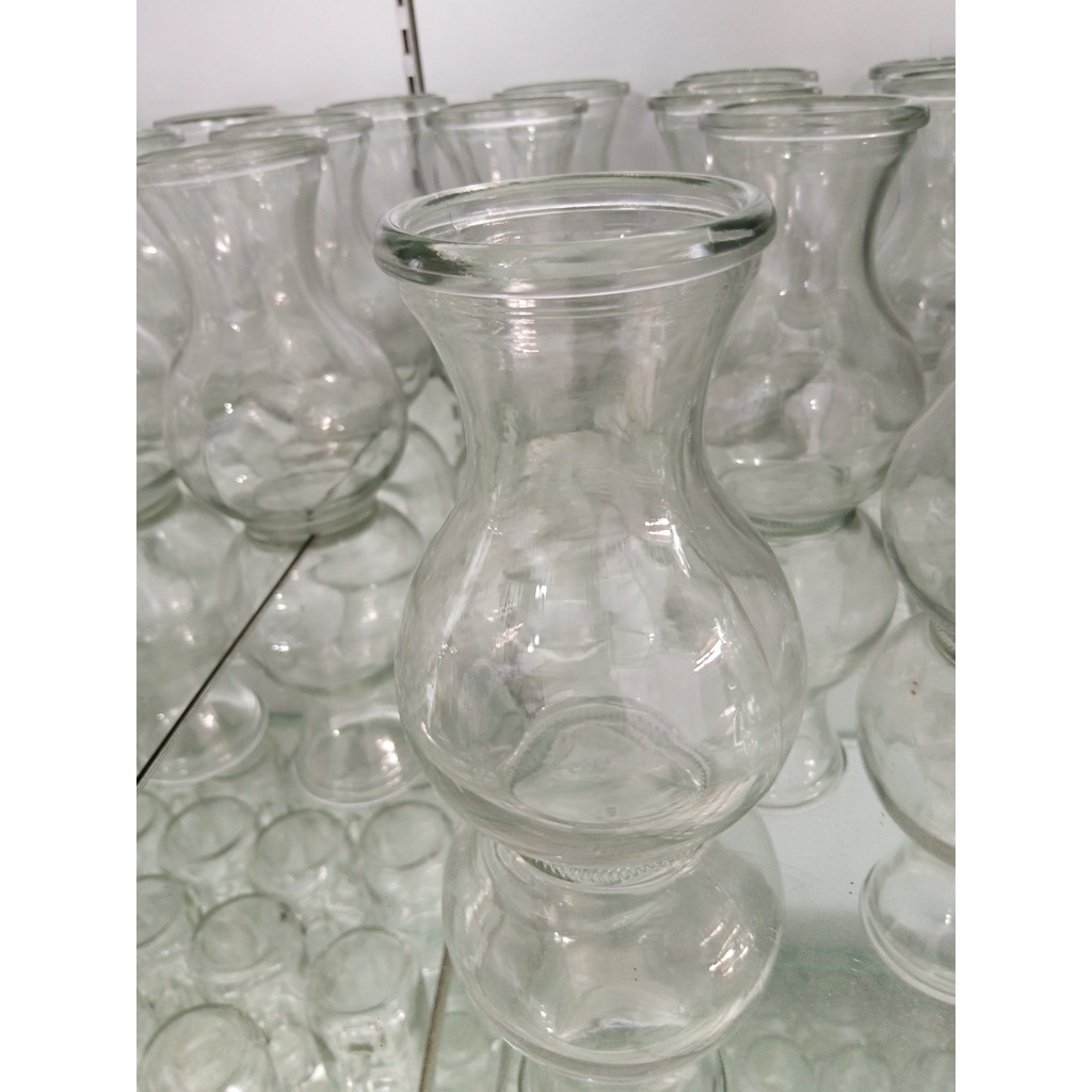 VASE ANGEL VAS BUNGA KACA BULAT MONTOK BENING VAS KACA IKAN CUPANG AQUARIUM MINI IKAPOT TANAMAN HIDR