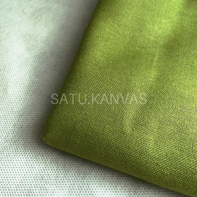 Kain LINEN RAMI Kualitas Premium bahan katun linen-Hino Green