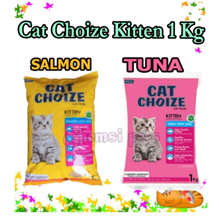 cat choize kitten 1kg makanan anak kucing varian tuna dan salmon catfood setara bolt maxi felibite o