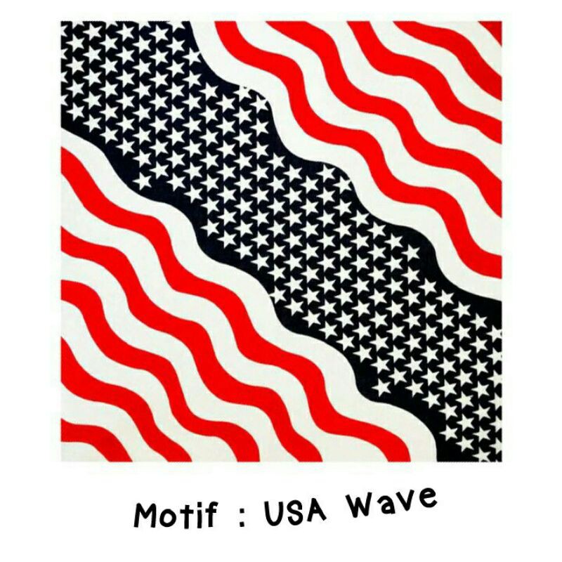 Bandana USA / Syal slayer motif Bendera Amerika-USA wave