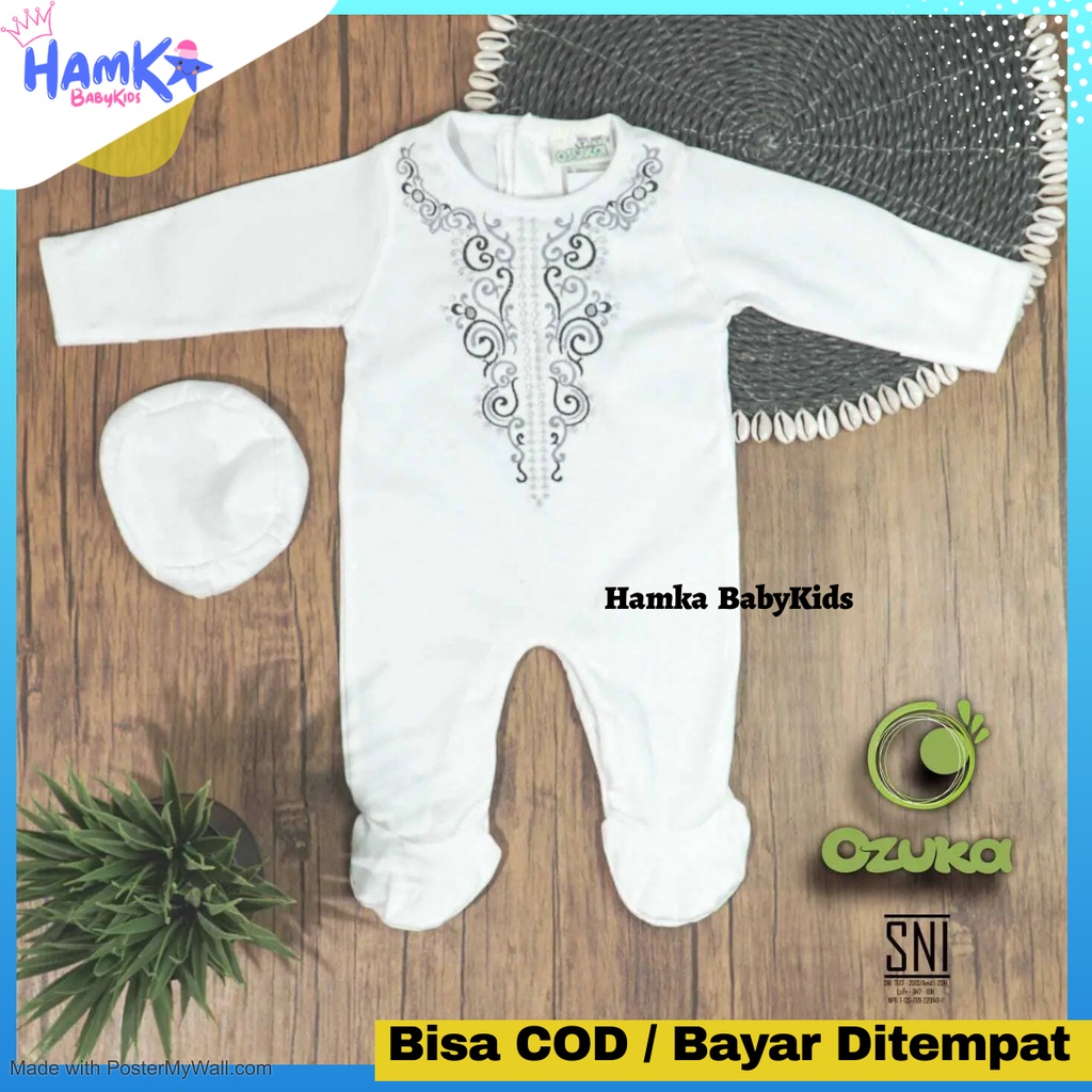 Baju Koko Aqiqah Bayi Laki Laki Newborn Jumper Ozuka Bahan Katun Muslim Baby Baju Bayi Baru Lahir Baju Koko Bayi Newborn Jumper Koko Bayi Baru Lahir Aqiqah Set Peci Ozuka Akikah