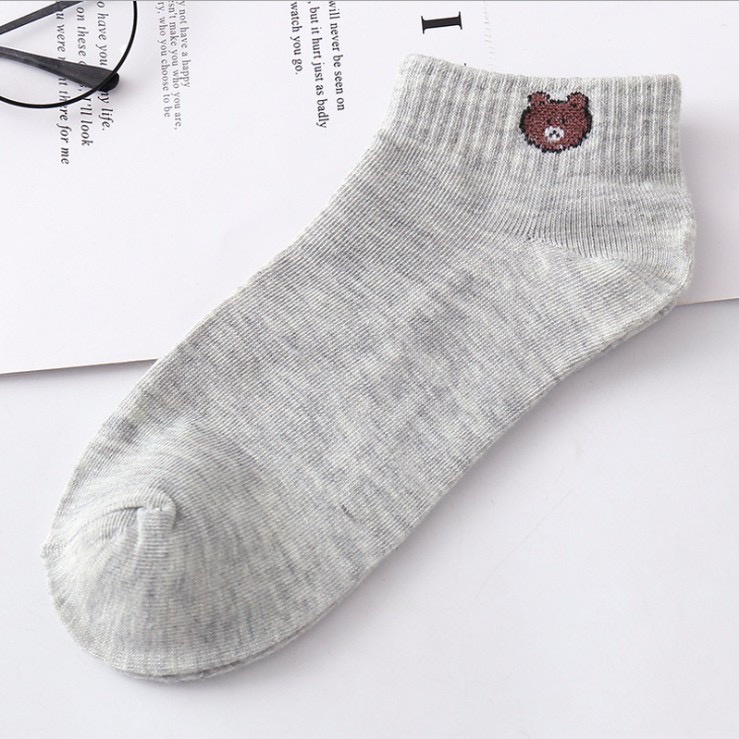 Kaos Kaki Wanita Polos Pendek Aksesoris Sepatu Murah Semata Kaki - LPM Shop-ABU KPLBROWN