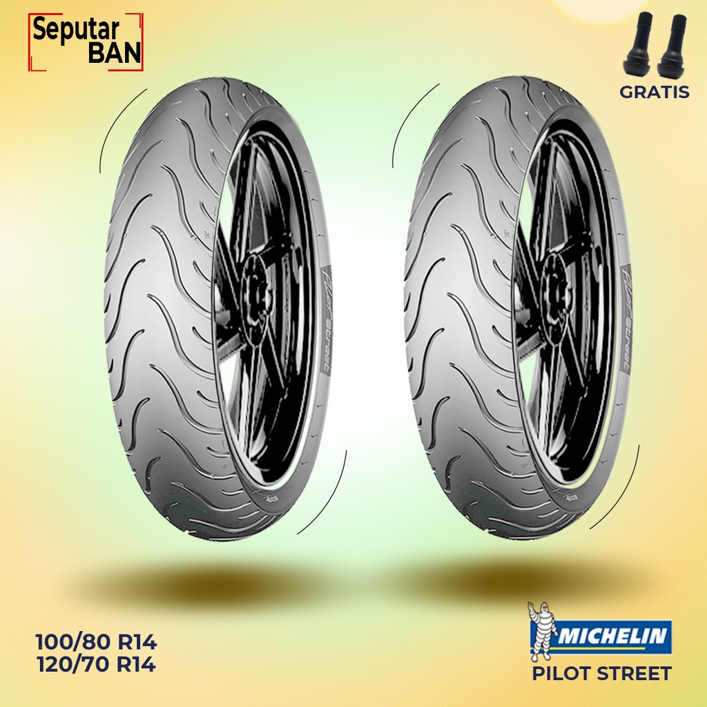 Sepasang Ban Motor HONDA PCX MICHELIN PILOT STREET 100/80-14 dan 120/70-14 Tubeless