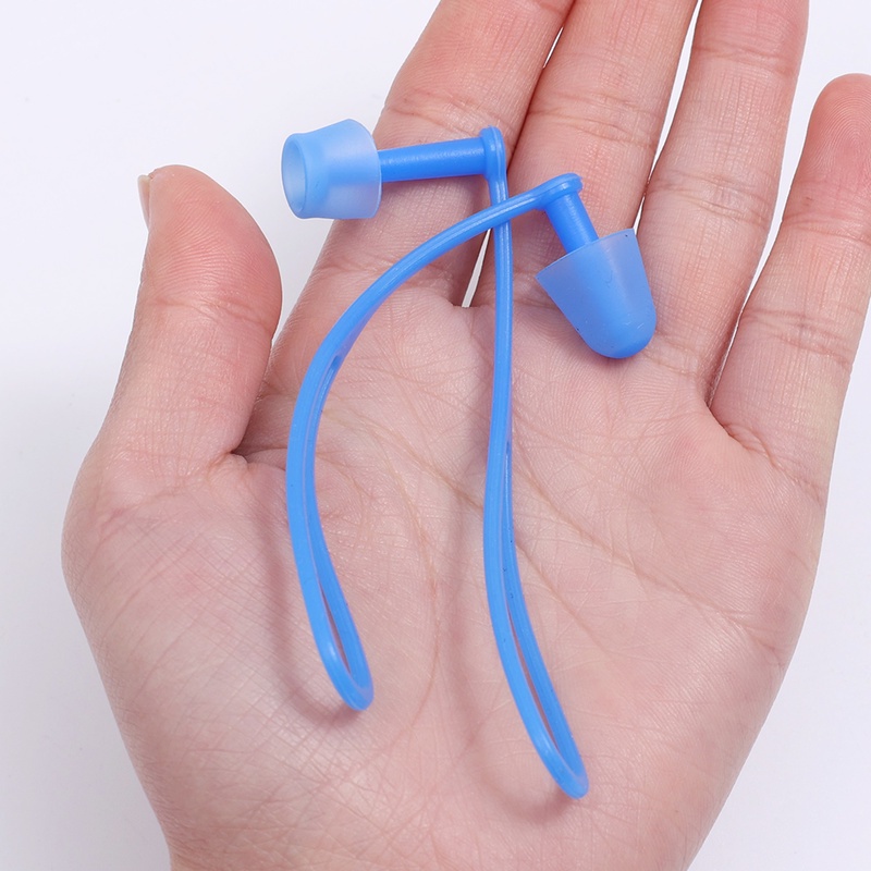 Earplug Kacamata Renang Bahan Silikon Anti Air / Hilang Dengan Tali Lanyard