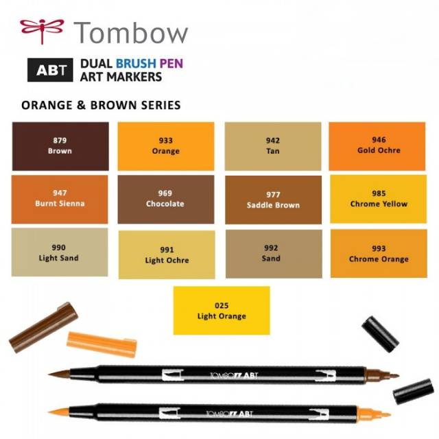 

Tombow Dual Brushpen ABT Orange & Brown Series