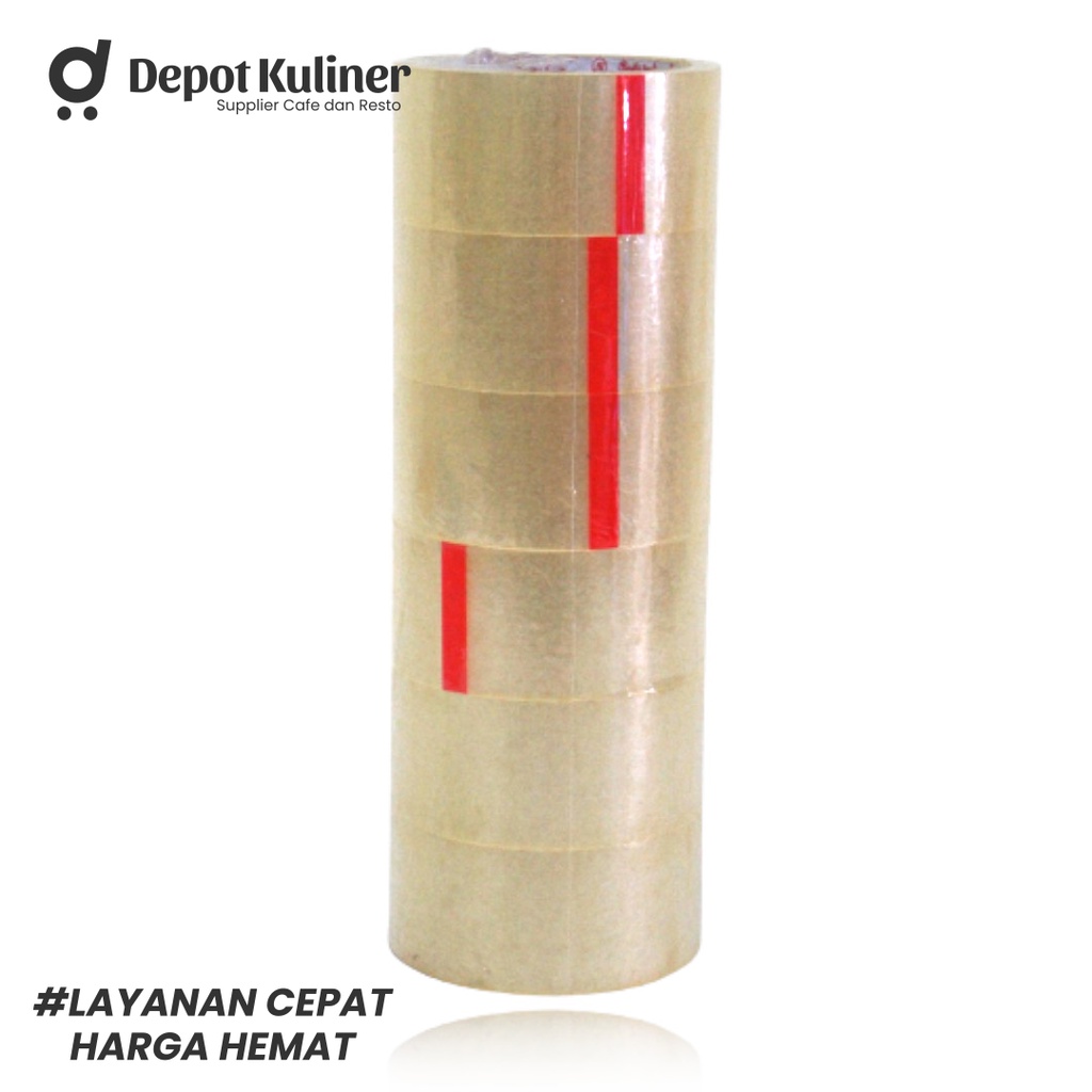 Tape Lakban Bening / Coklat 100 yard 48 mm