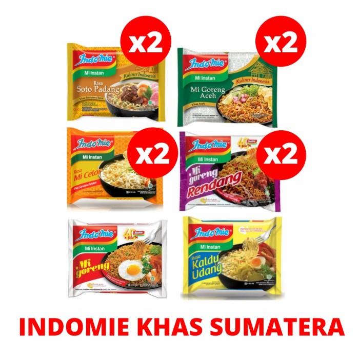

Mie Instan Indomie Khas Nusantara Sumatera Goreng/Kuah