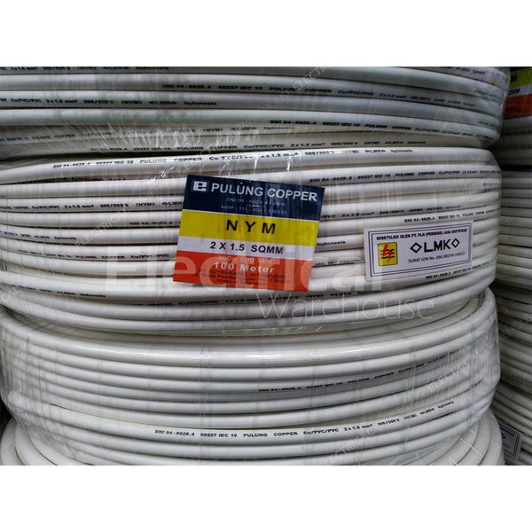 Kabel Listrik NYM 2x1.5mm2 PULUNG 100 Meter ( 2x1.5mm 2x1.5 mm 2 x 1.5 mm2 2x1,5 100M )
