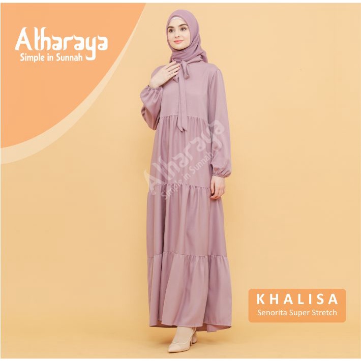 Dress KHALISA Gamis Terbaru Gamis Rempel Susun Gamis Remaja Premium By Atharaya