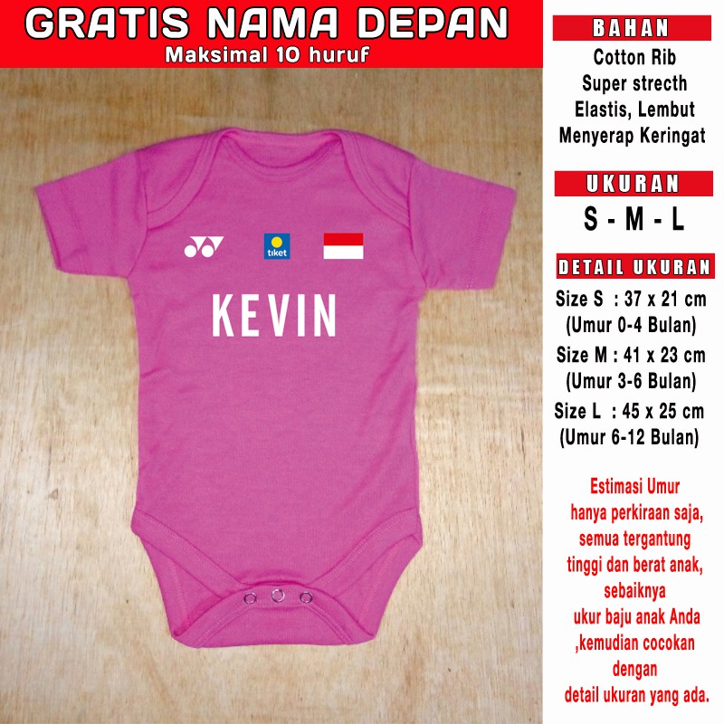 Baju Bola Bayi badminton Yonex GRATIS NAMA DEPAN Romper Bayi Jumper bayi Jersey Bayi-3