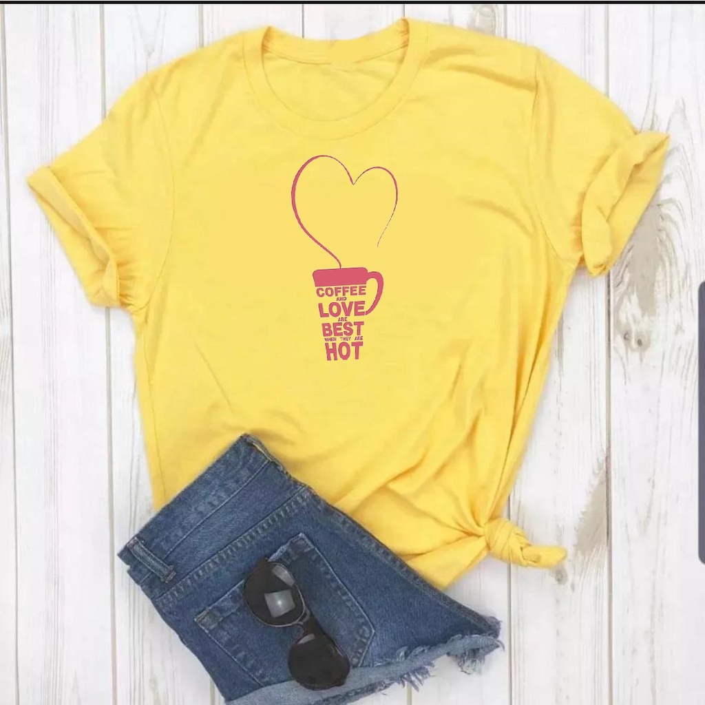 MYSTIQUE.ID-BAJU KAOS COFFE AND LOVE T-SHIRT LUCU DAN AESTHETIC