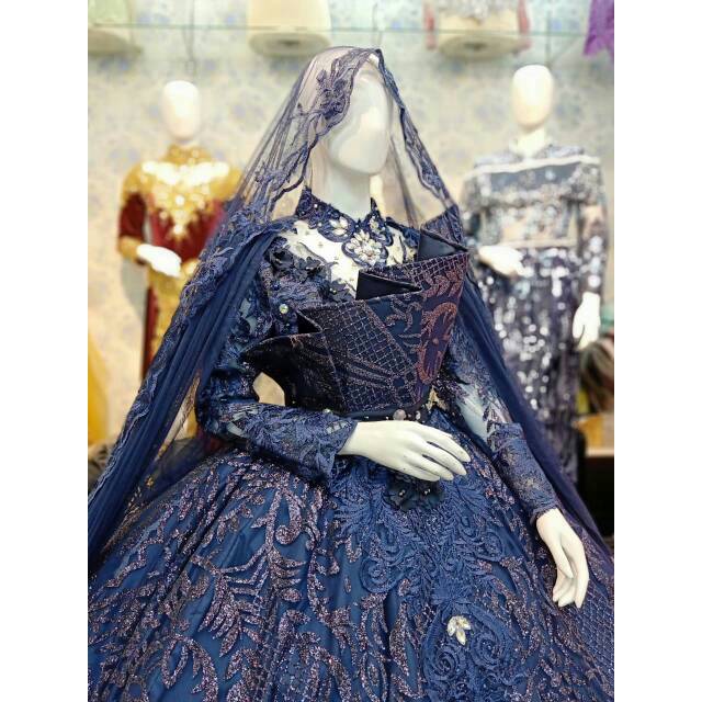 gaun kebaya pengantin full payet