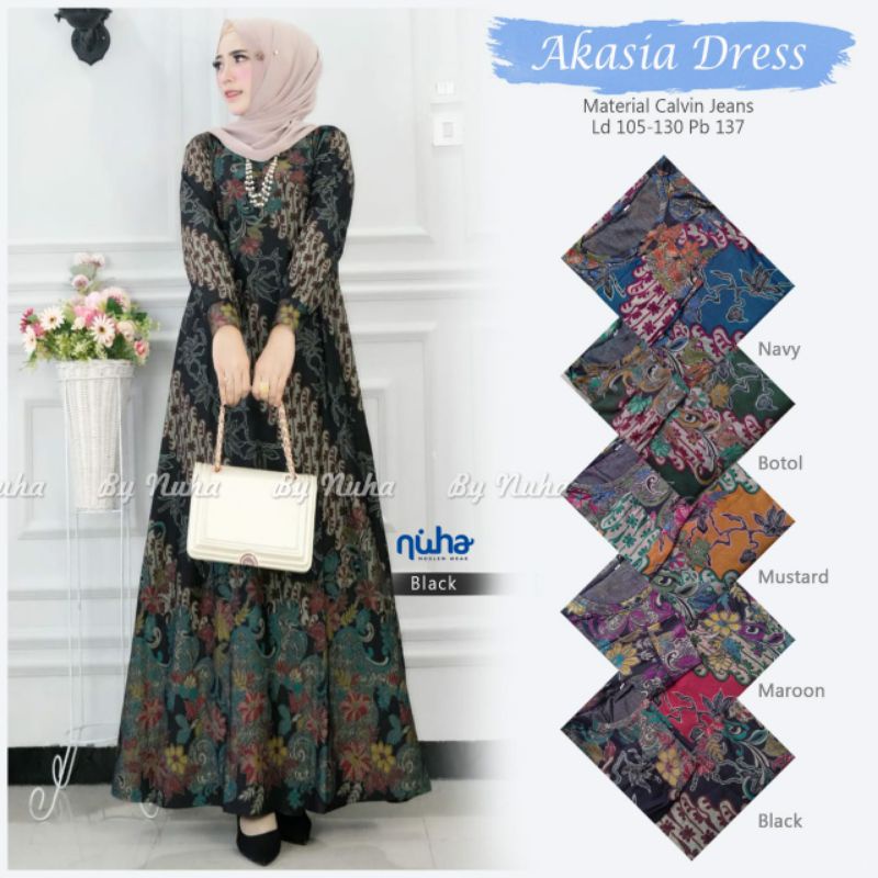 Pusat Grosir Gamis Batik Original Solo Akasia Dress Gamis Calvin Jeans Jumbo Ld 105-130 Xl Xxl Bahan Adem Melar WAAyrrLijdAQ6d6
