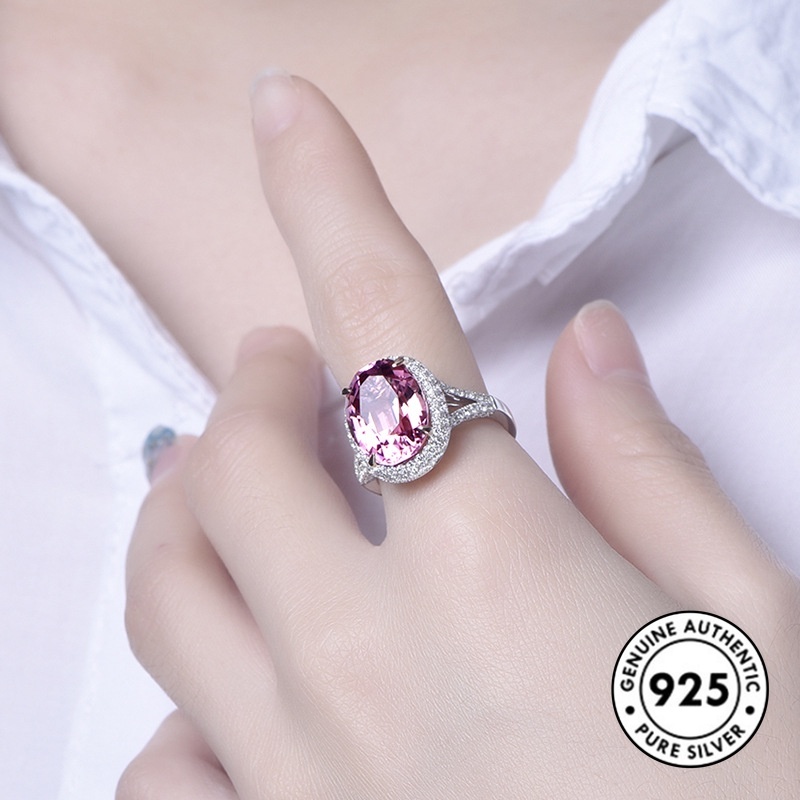 Cincin Sterling Silver 925 Dengan Batu Permata Warna-Warni Elegan Mewah Untuk Wanita