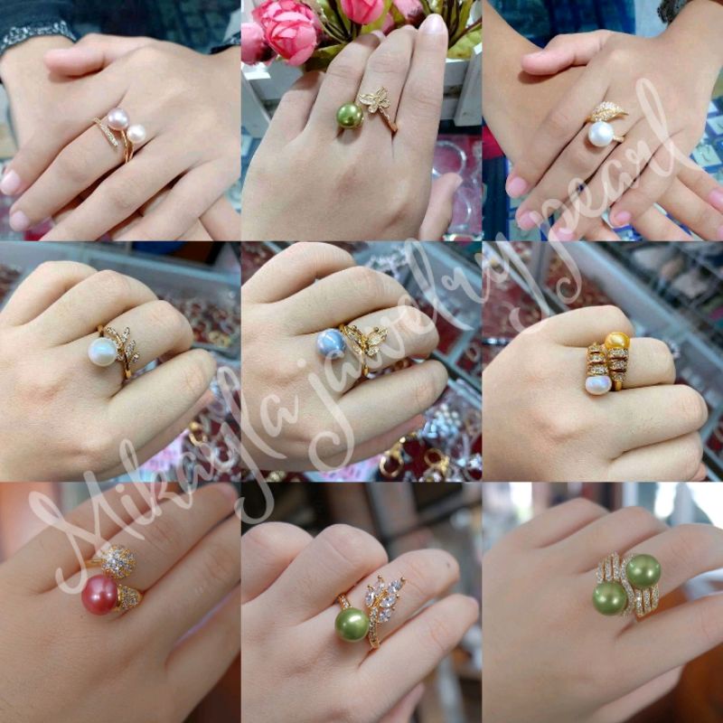 PROMO Cincin rhodium mutiara lombok|Cincin mutiara tawar|Cincin mutiara asli lombok|Cincin mutiara