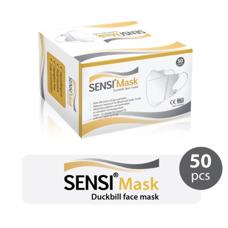 masker Sensi duckbill emboss sensi 50pcs