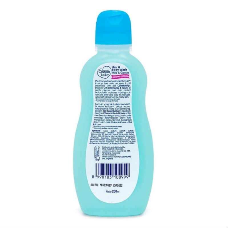 Cussons Baby Hair &amp; Body Wash 100ml+100ml (200ml)/Sabun &amp; Shampo Bayi/Sabun Cair Bayi