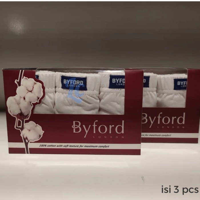 Celana Dalam pria Byford Mini Slip White Collection Cotton Comfort - S