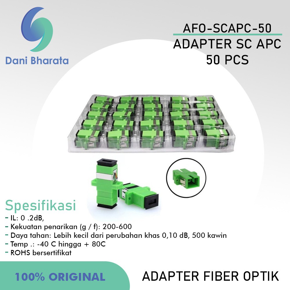 [𝗛𝗶𝗴𝗵 𝗤𝘂𝗮𝗹𝗶𝘁𝘆] Adapter SC APC / SC UPC Konektor Fiber Optik isi 50 pcs