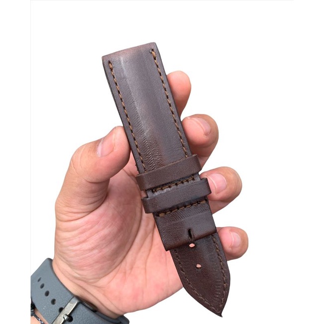 Strap Tali Jam Tangan Kulit Sapi Asli Coklat Size 26MM