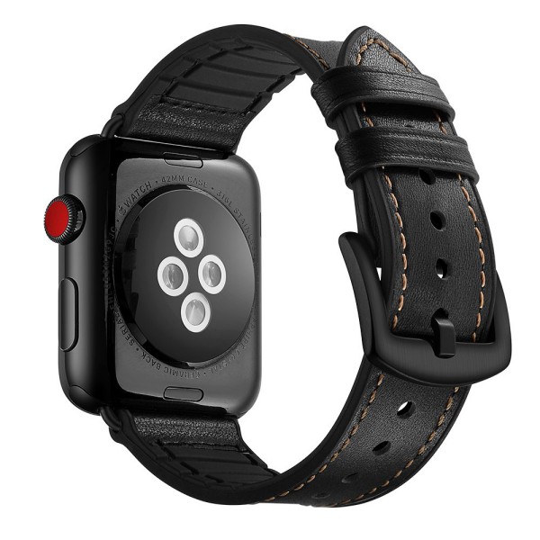 Premium Hybrid Sweat Proof Leather Strap For Apple Watch 42mm 44mm 45mm