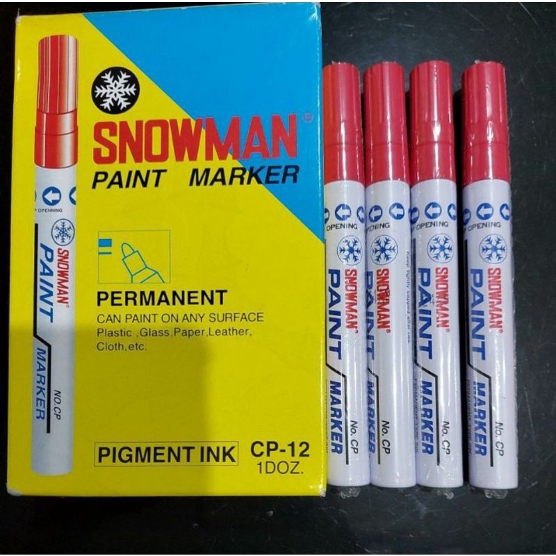 

snowman paint marker merah