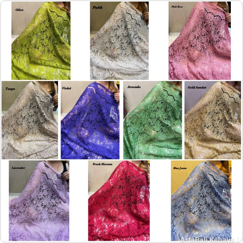 Kain Kebaya Brokat YSL Outline Motif Coconut