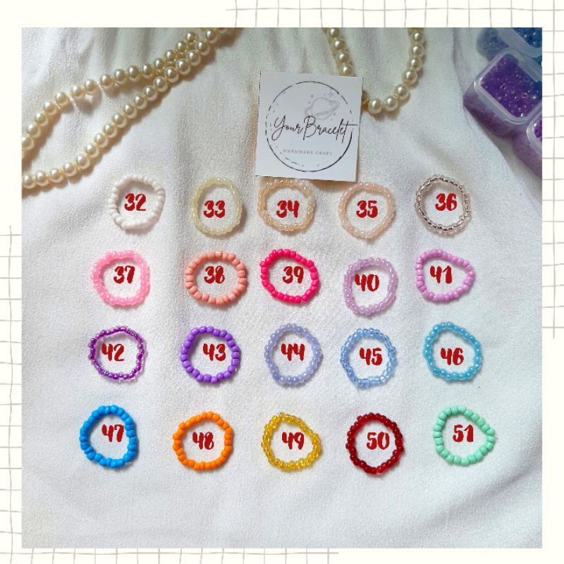 [R1]- Polos | Cincin manik polos | Basic Ring | Ring beaded | beads | Cincin viral simple | Korean Ring | Kpop