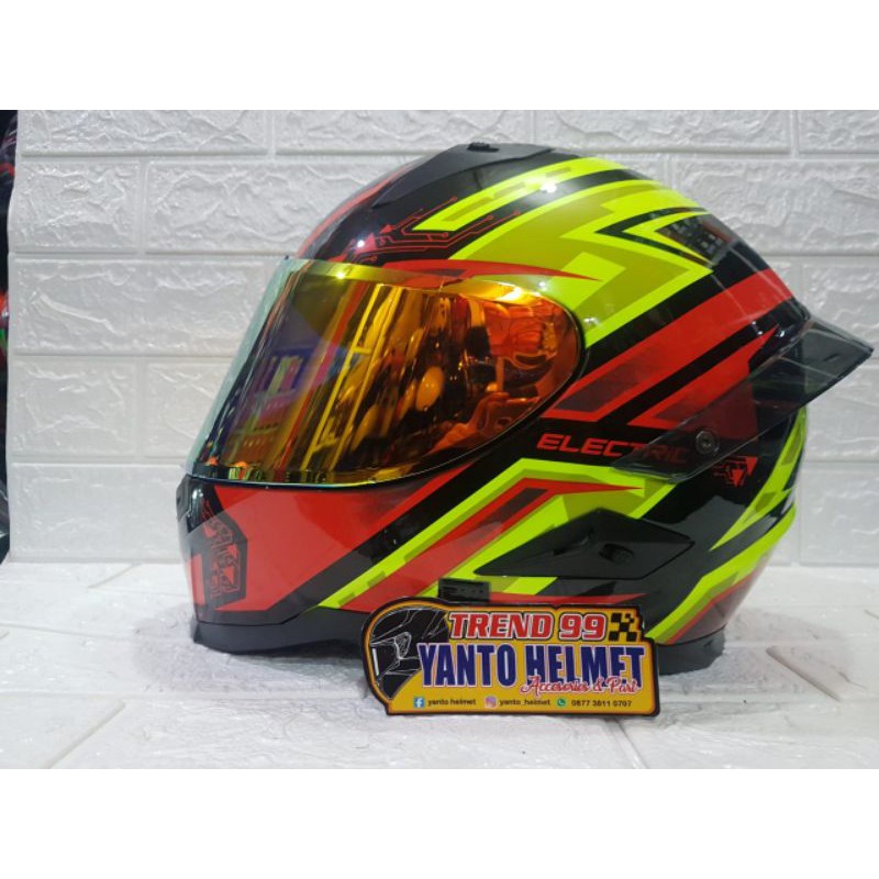 [COD] HELM SNAIL FFS1 ELECTRIC BLACK YELLOW RED MURAH BISA PILIH WARNA VISOR
