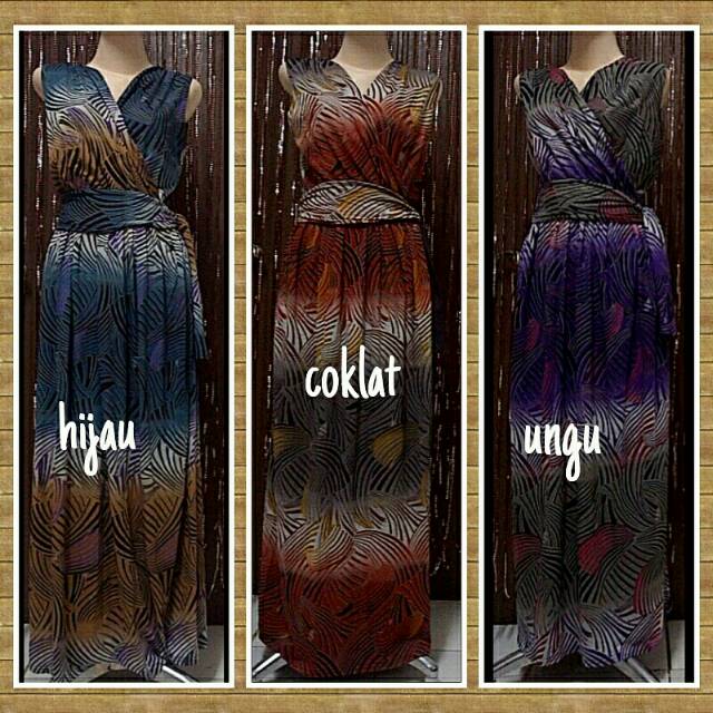 Maxi dress Kaos abstrak