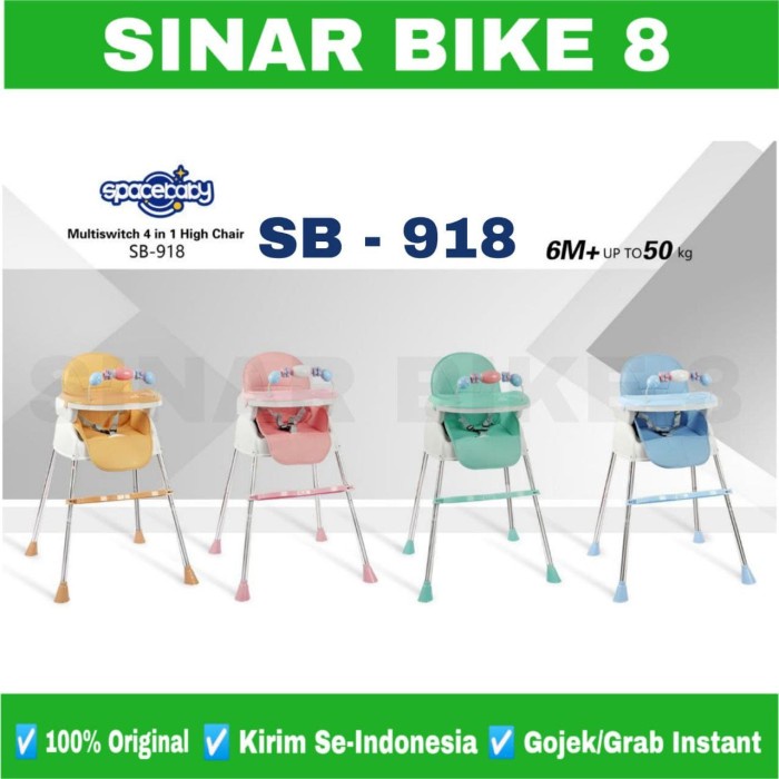 Kursi Makan Bayi Multifungsi 3 IN 1 Baby High Chair SPACEBABY SB 918