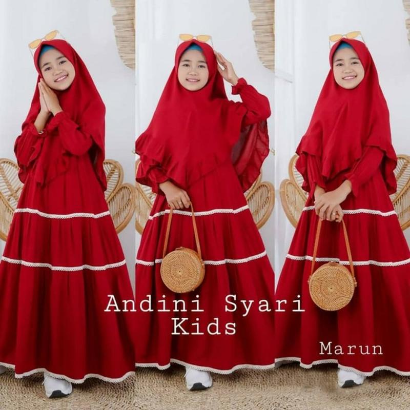 Baju Pesta Gamis Anak Remaja Muslim Mewah Elegan Trandy Terbaru Lebaran 2022 Dress Lesty Kid Kekinia