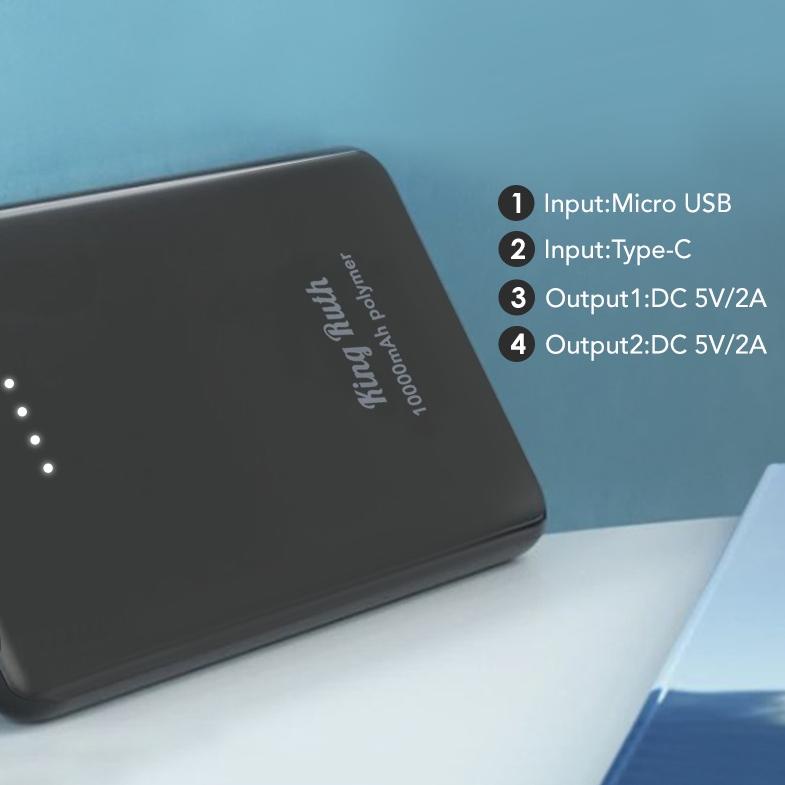 ➣ King Ruth K888 PowerBank 10000 mAh Dual USB Portable Power Bank Quick Charge ☪