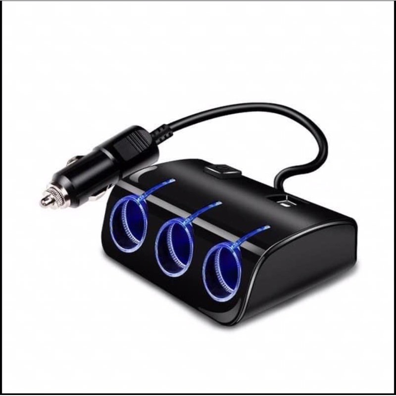 CHARGER HANDPHONE HP MOBIL 3 LUBANG SOCKET LIGHTER DAN 2 USB PORT 12V