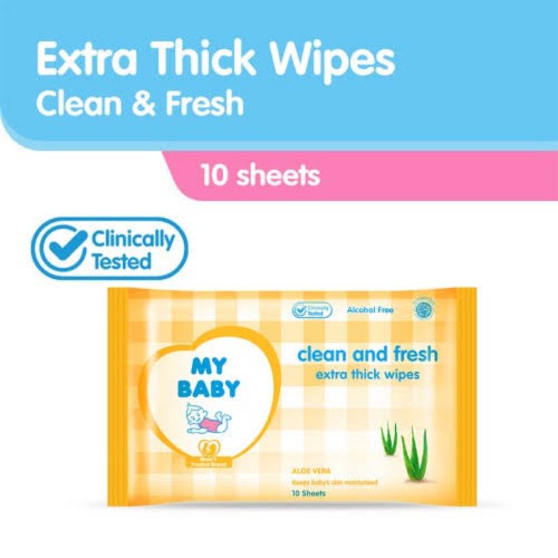 My Baby Wipes 10s - MyBaby Tissue Basah 10 Sheet  - Tissu Basah - Tisu Basah