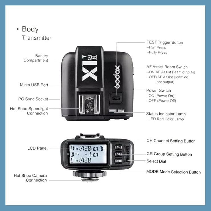 TRIGGER WIRELESS GODOX X1T -N TTL FOR NIKON