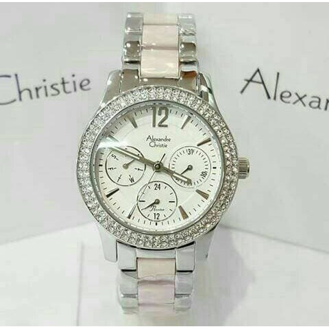 ALEXANDRE CHRISTIE AC 2608 WANITA ORIGINAL SILVER PINK