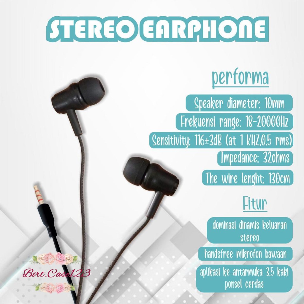 BM031 Headset DIINAMI E39 stereo Earphone Bass Android iPhone Original With MIC - Garansi 1 Tahun BC5713