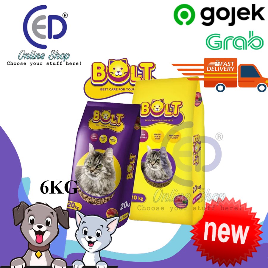 MAKANAN KUCING BOLT TUNA IKAN &amp; DONAT 6PCS ( KHUSUS GOSEND &amp; GRAB )