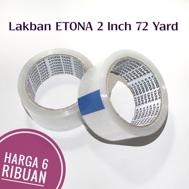 Lakban Etona 2 Inch 72 Yard Bening - Isolasi Solasi 45mm Besar Selotip Kardus