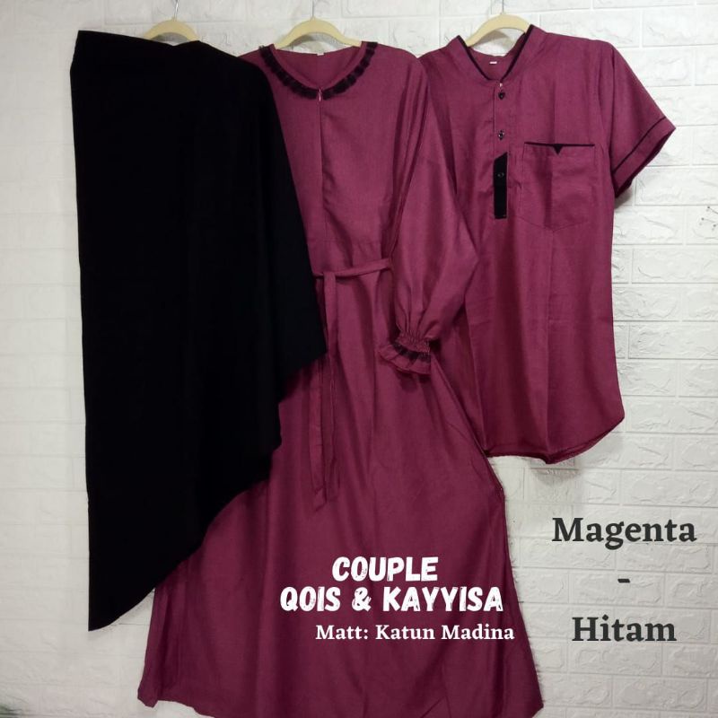 Set Gamis Syar'i/ Gamis Katun Madinah/ Khimar wolfis